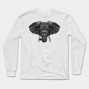 African Elephant Mandala Long Sleeve T-Shirt